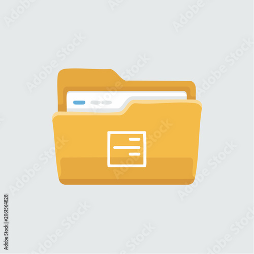 Yellow file folder icon with document