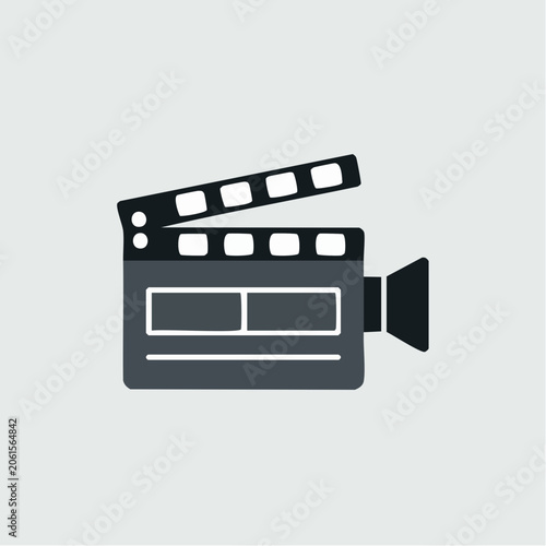 Film camera icon with clapperboard