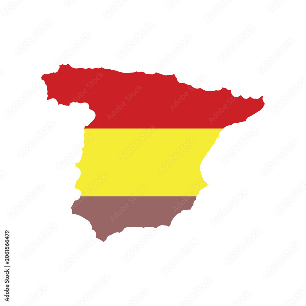 Fototapeta premium Spanish Flag Map of Spain Europe