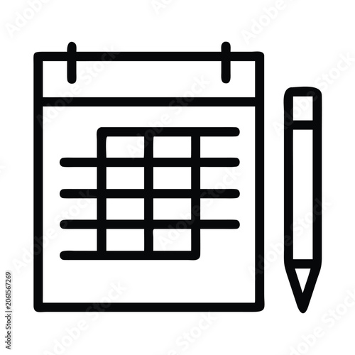 Calendar with pencil icon for schedule management and event planning,