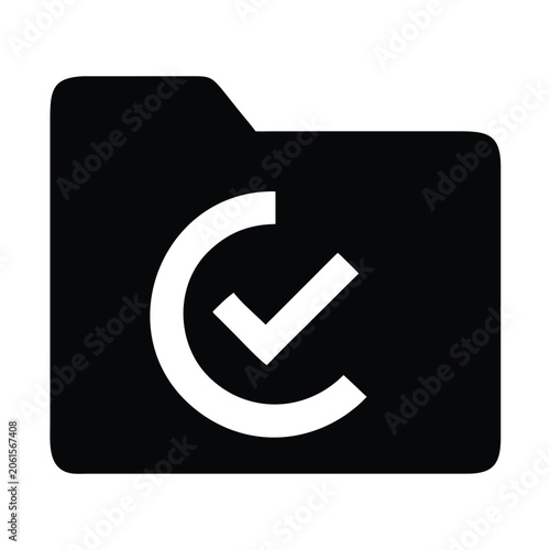 Folder with check mark icon for completed task
