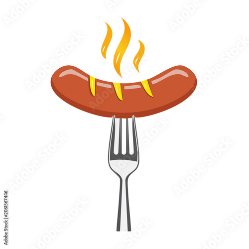 Flat design torch icon isolated