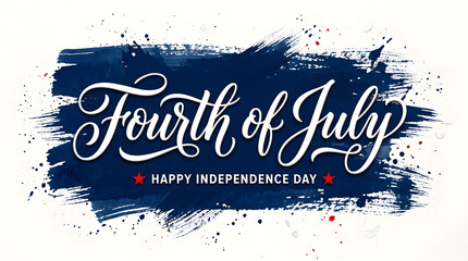 Fourth of July Happy Independence Day Patriotic Typography Banner