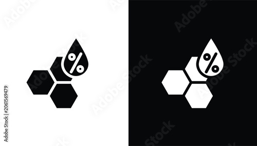 Fotografie Saturated Fat Icon Vector Line Illustration Featuring Chemical Hexagon Structure
