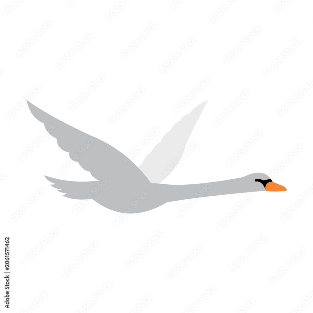 Obraz premium flying crane icon on a white background