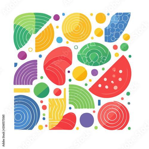 Colorful Abstract Geometric Shapes Pattern