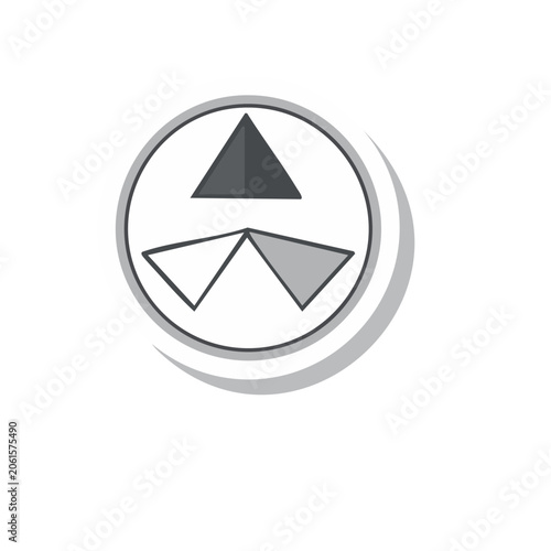 Mountain peak icon in circular frame