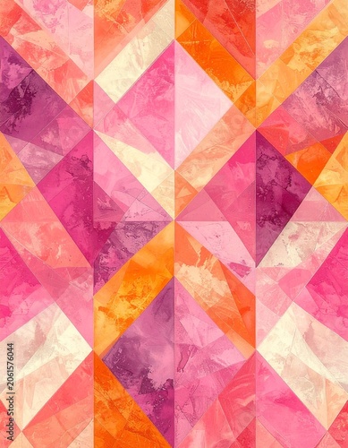 Abstract geometric watercolor pattern