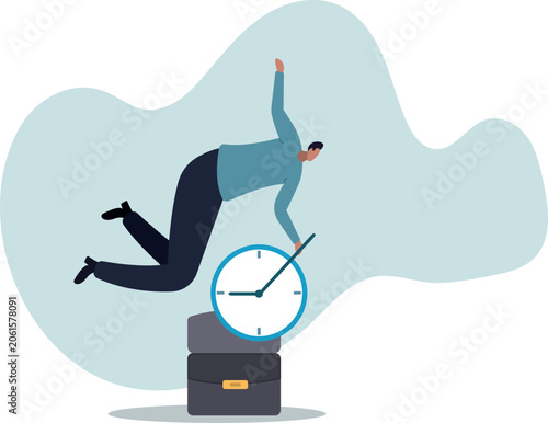 Obraz na plátne A businessman overcomes time and manages to fulfill his duties