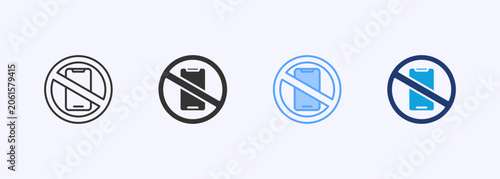 Obraz na płótnie Digital Detox Icon Set Multiple Style Collection Vector Illustration