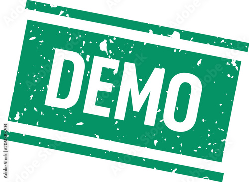 Canvastavla Green 'demo' stamp isolated on white product sample trial version marketing prom