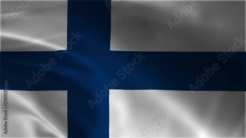 Finland Flag Waving: Realistic Fabric Texture Loop Video of Finnish National Emblem with Nordic Cross, European Country Identity, Helsinki Celebration Independence Day Event Motion Background Graphic