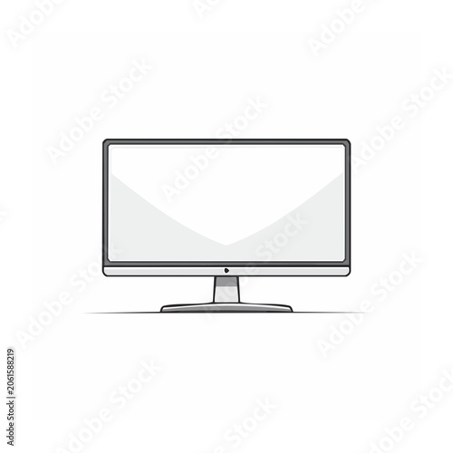 Minimalist gray computer monitor front view