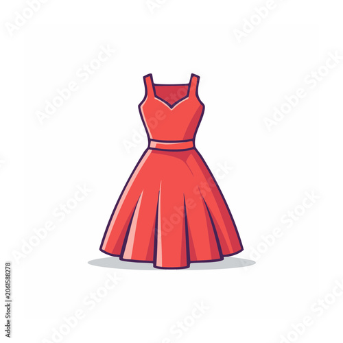 Red dress vector illustration