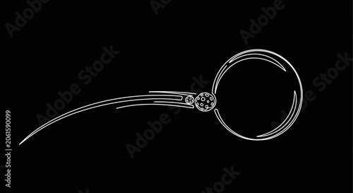 Fotografija Stylized Quidditch Snitch Outline on Black Background