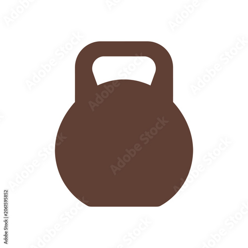 Simple brown kettlebell silhouette for fitness training.