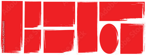 Photos Set of red rectangular grunge template backgrounds