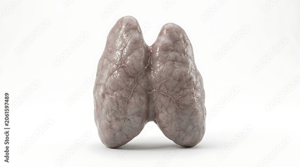 Naklejka premium 3d render of a human thyroid gland isolated on white background