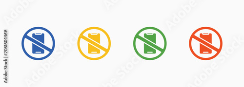 Fotografie Digital Detox Icon Set Color Multiple Style Collection Illustration