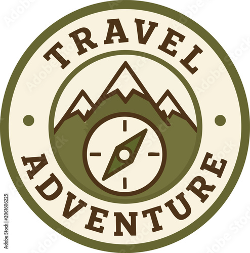 Compass and Mountains Exploring Outdoors