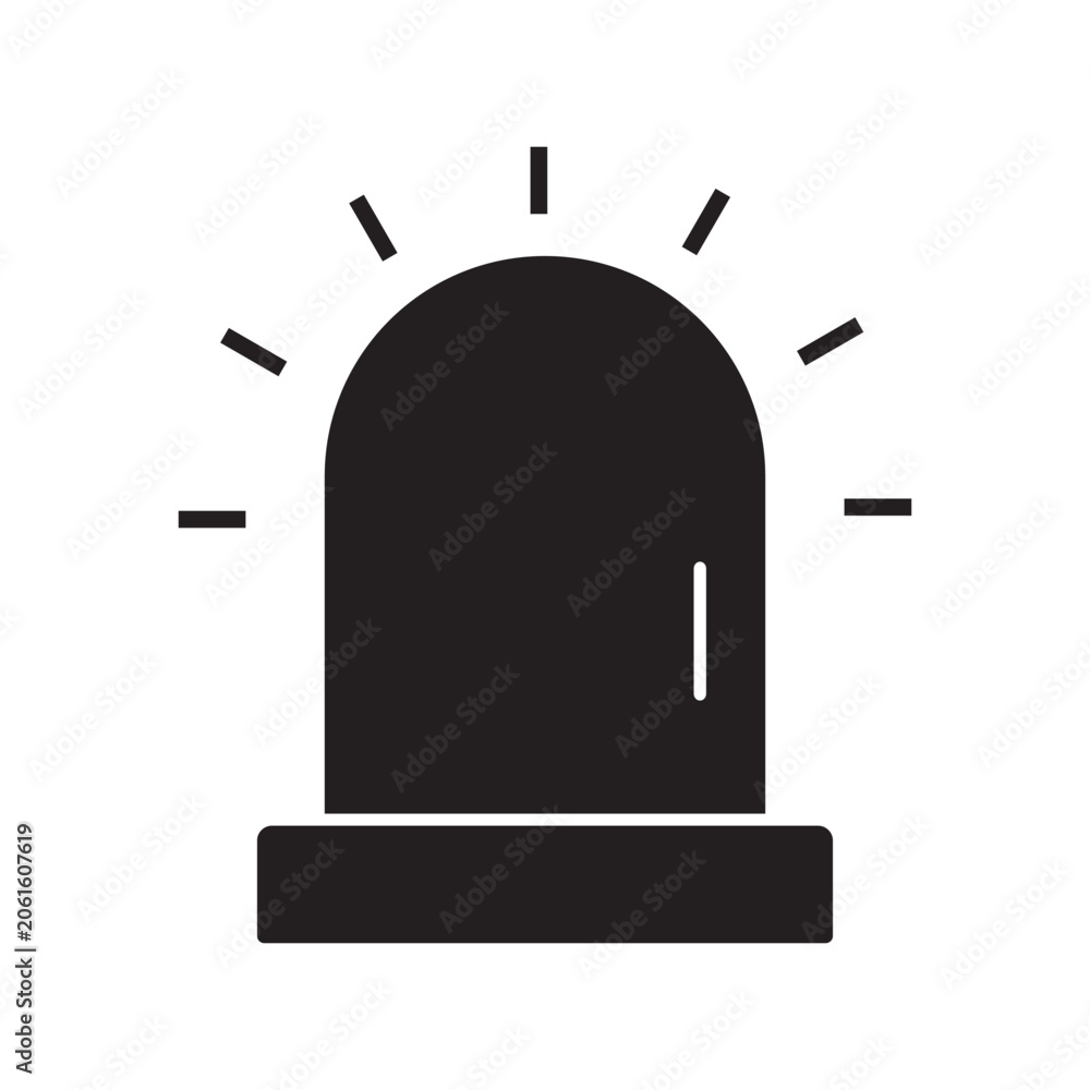 Fototapeta premium Police emergency light sirens warning signals on white background.