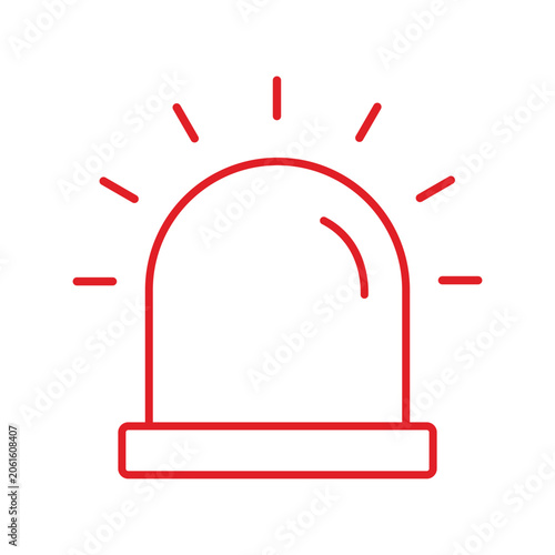 Foto Eight important emergency alert siren icon in red colour indicating caution and danger