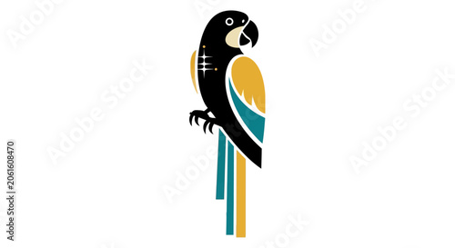 Minimalist Parrot Vector Illustration