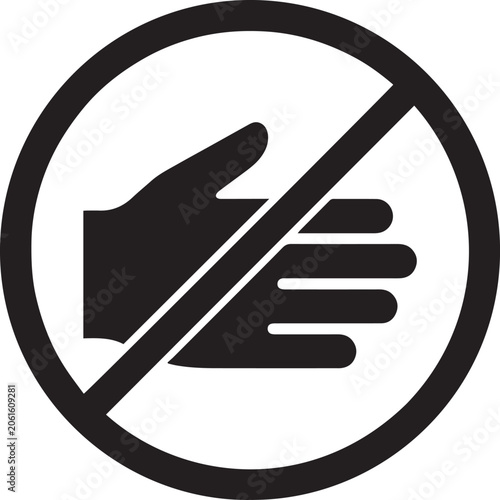 Quadro su tela No touching hand contact physical interaction restriction sign illustration