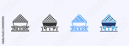 Schilderij op canvas Raw Materials Icon Set Multiple Style Collection Illustration