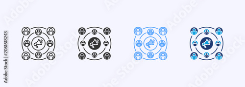 Outreach Icon Set Multiple Style Collection Vector Illustration