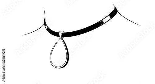 Foto Minimalist Choker Necklace with Teardrop Pendant Illustration