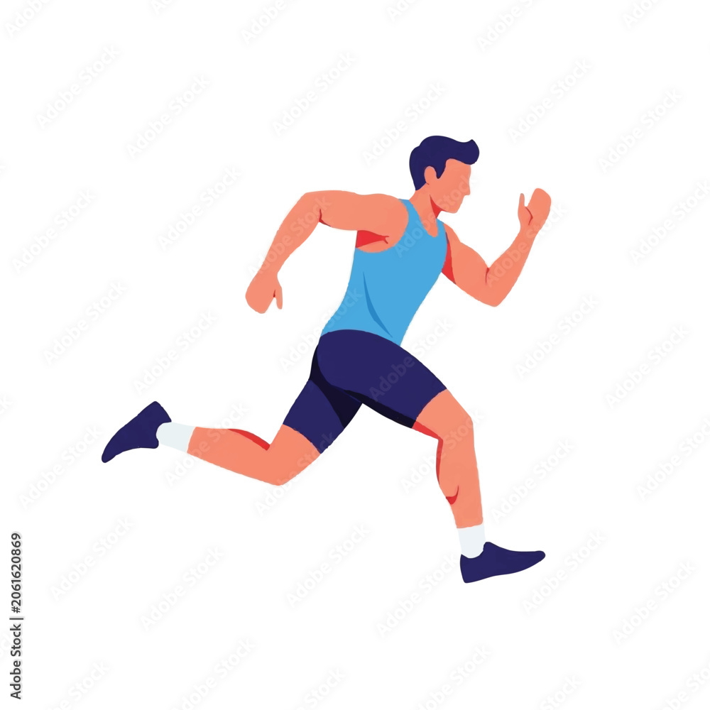 Fototapeta premium Man Running in Athletic Wear Outdoors.