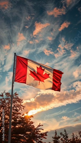 Canadian Flag Waving