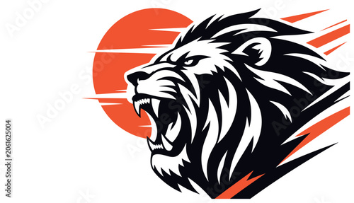 Photos Roaring Lion Graphic Illustration.
