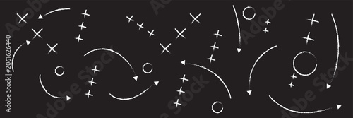 Fotografi Hand, drawn strategy game plan for football basketball and handball with arrows