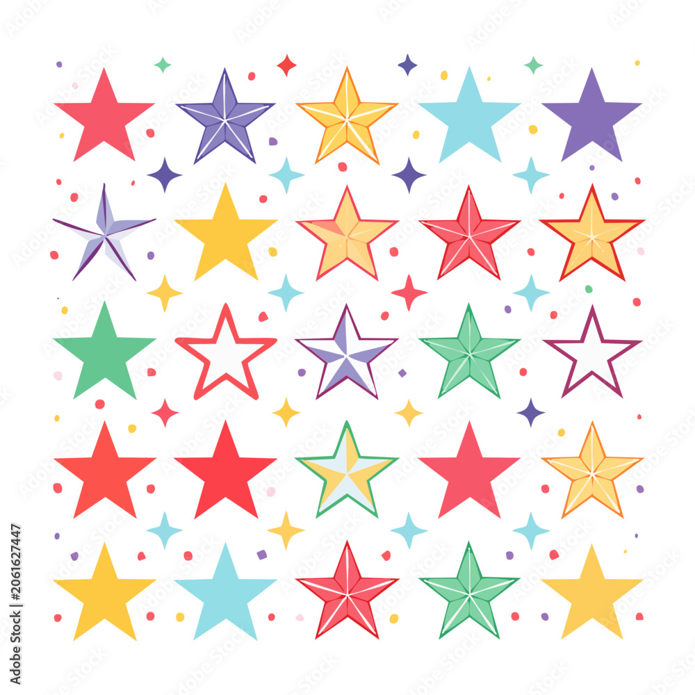 Obraz premium Colorful geometric star pattern vector