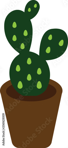 Cactus Plant in Pot Outline Vector Icon for Desert Botanical and Indoor Decoration Transparent Background