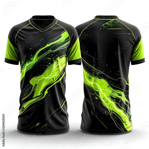 Black hoodie with green camouflage pattern front view.