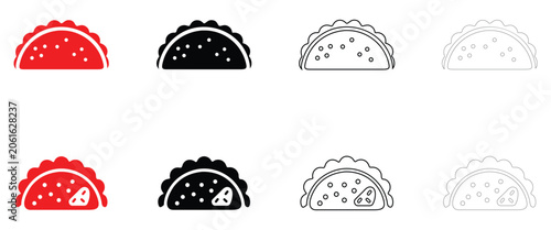 Φωτογραφία Taco icon vector, yummy fresh Mexican foaled shell food taco symbol vector, silh