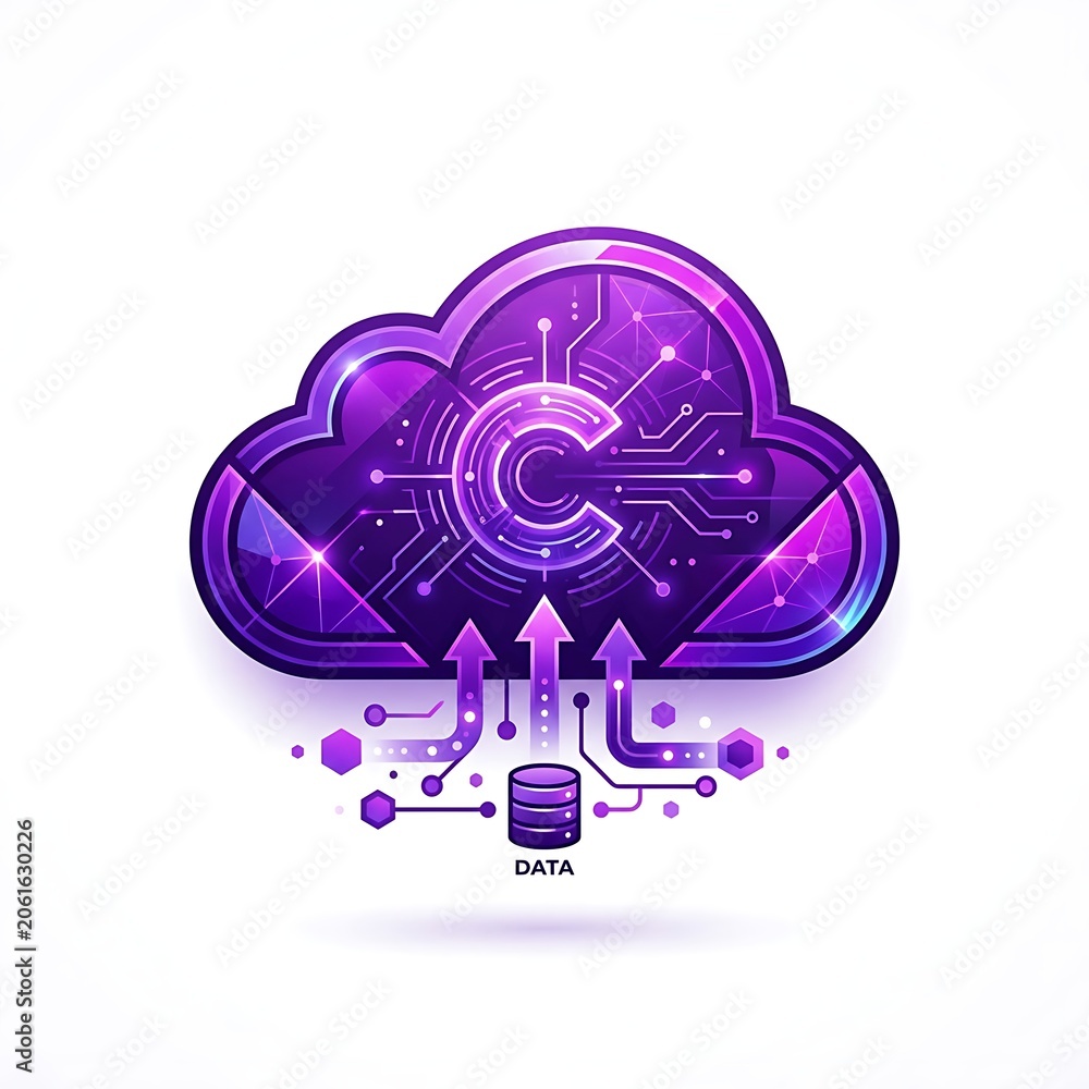 Fototapeta premium Digital Cloud Computing Data Storage and Network Technology.