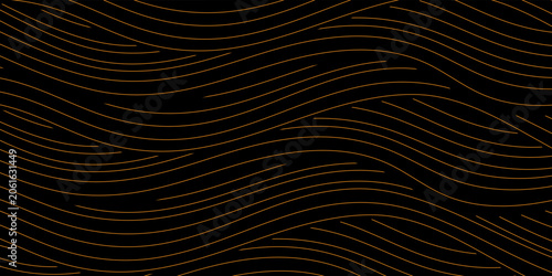 Premium award invitation luxury gold waves background on black background. black elegant line