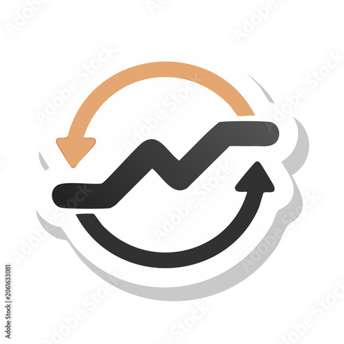 Circular arrow refresh icon with transparent background