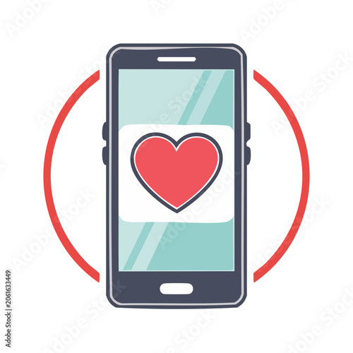 Smartphone with heart icon on screen