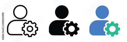 User Cog Account Settings Icon Set