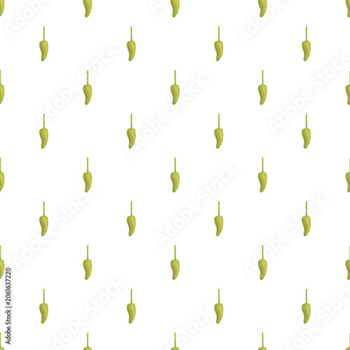 Schilderij op canvas Repeating green chili peppers creating a spicy food pattern