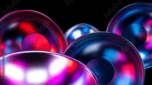 Colorful Bubbles Abstract Close-Up with Vibrant Reflections and Light Effects