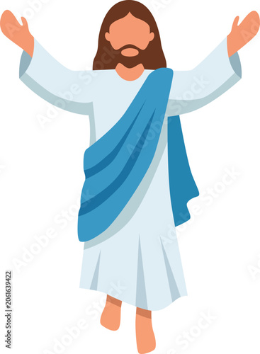 flat vector illustration of jesus
