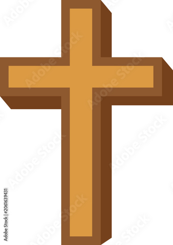wooden cross on white