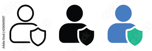 User Shield Security Protection Icon Set