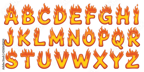 Fire Alphabet Font Vector bold burning flame letter style with blazing typography design for creative display headline poster and branding design